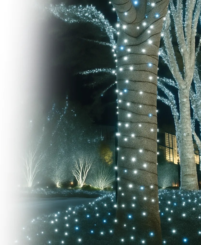 Vianočné svetielka vonkajšie FLASH studená biela 100 LED