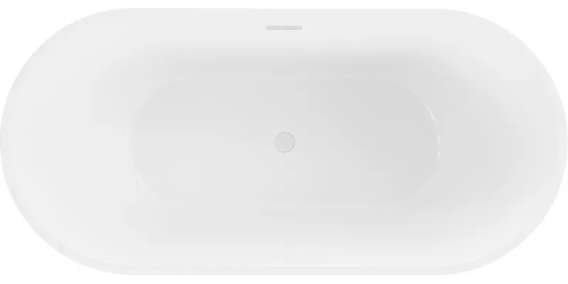 Mexen Luna, voľne stojaca vaňa 160 x 75 cm, biela-čierna, biely prepad, 52031607575-20