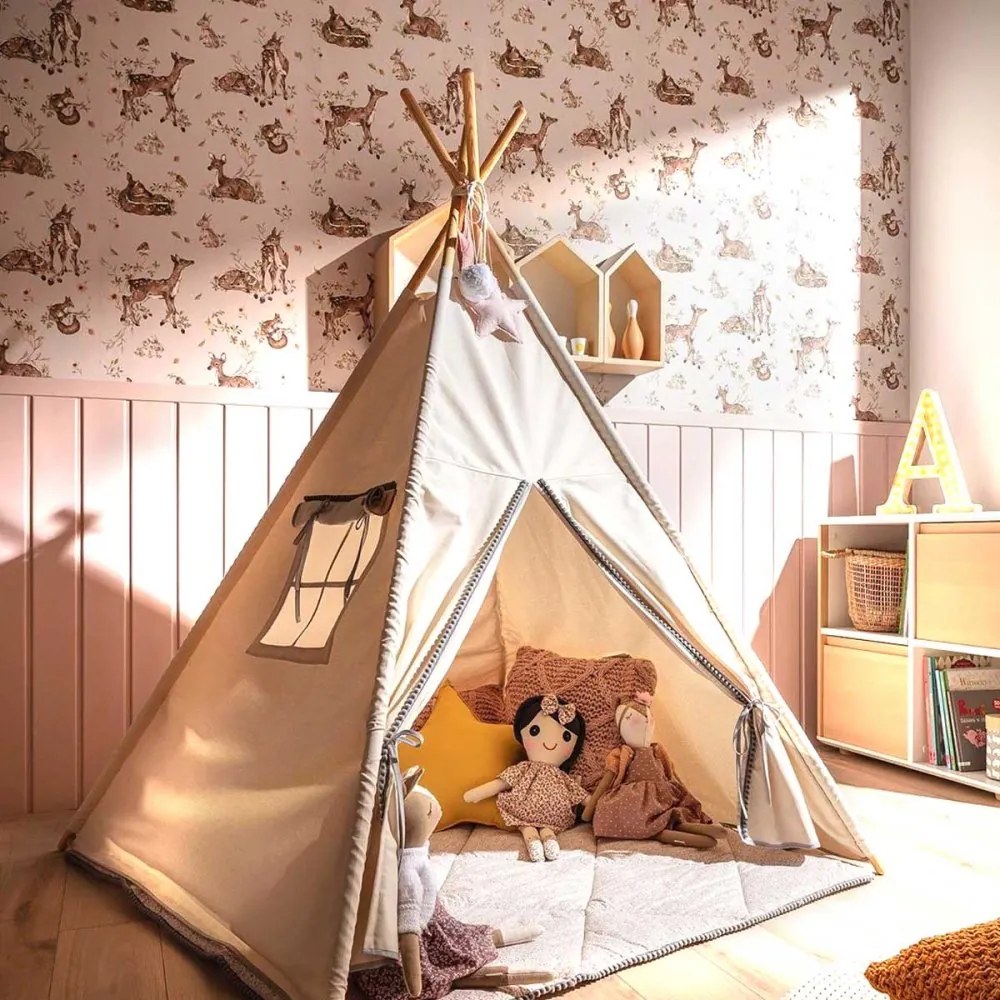 Tapeta jelenia lúka šedá 280×50 cm