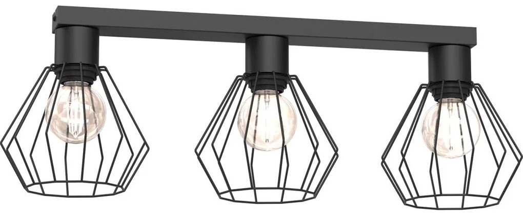 Bodové svietidlo LETI 3xE27/15W/230V čierna