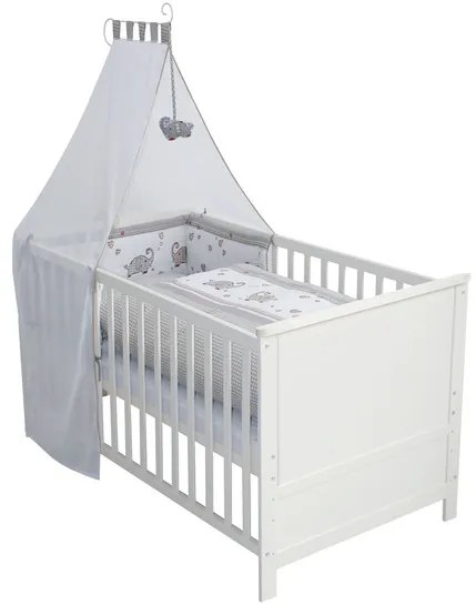 roba Detská postieľka s príslušenstvom, 70 x 140 cm (Jumbo Twins, sivá) (100340992)