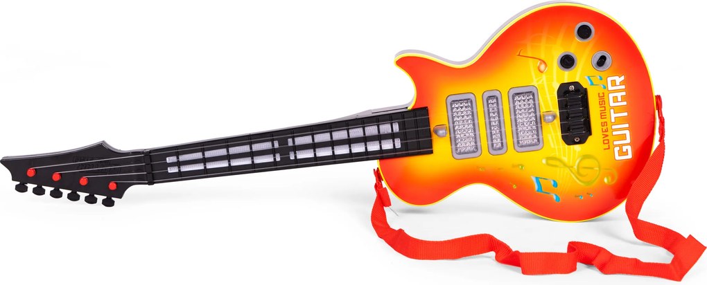 MULTISTORE Detská rocková gitara s LED, infračerveným senzorom a 8 melódiami pre deti 3+