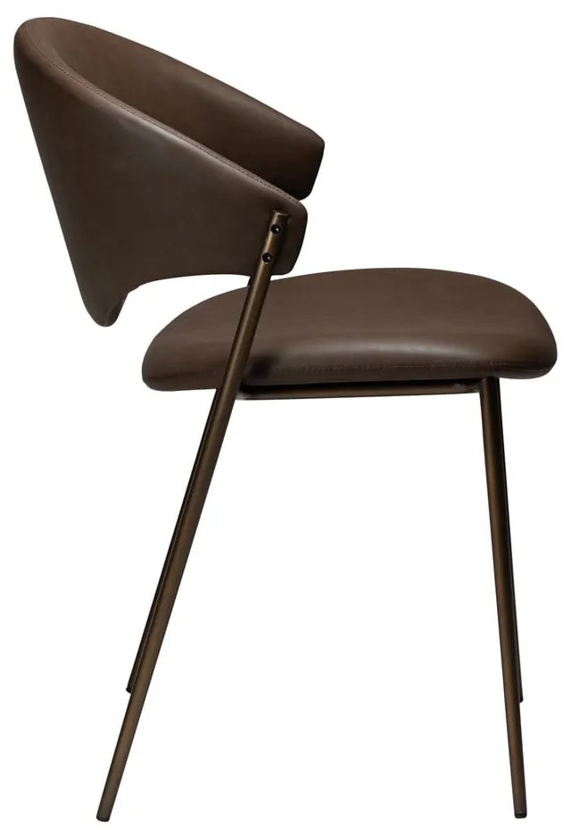 Tmavohnedá jedálenská stolička z imitácie kože Zone – DAN-FORM Denmark