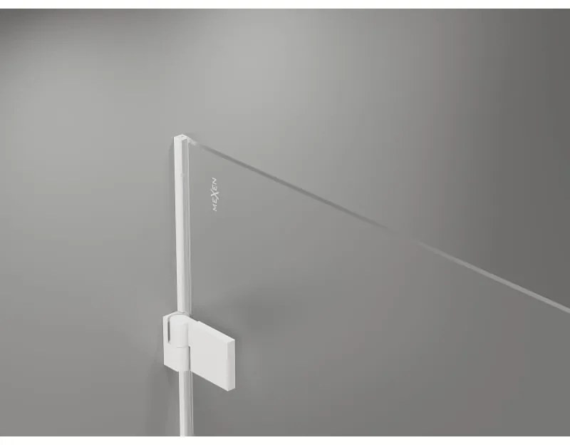 Mexen Lunar-B Duo, výklopný sprchový kút 80 x 70 cm, 8mm číre sklo, biely profil, 832-080L-070P-20-00