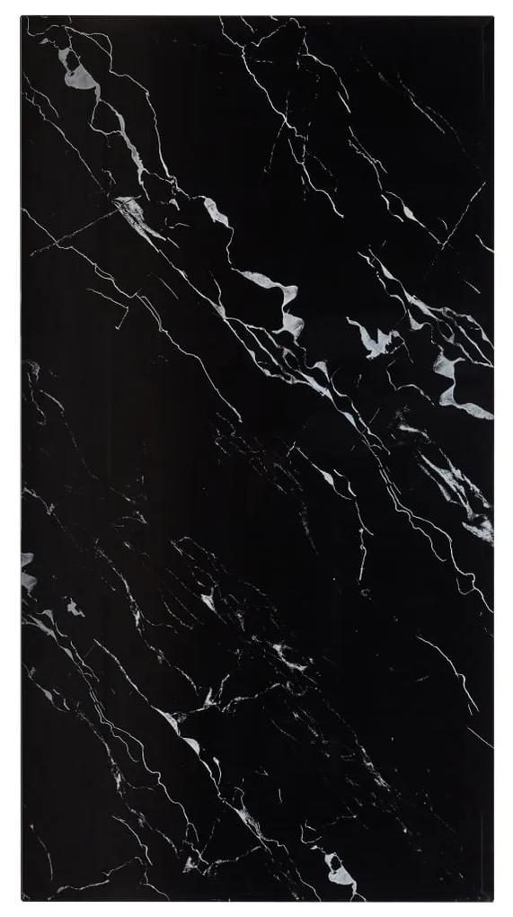 vidaXL Stolová doska, čierna 120x65 cm, sklo s mramorovou textúrou