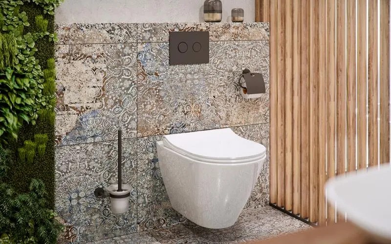Erga FOR YOU, toaletná WC kefa na stenu, čierna matná, ERG-08254