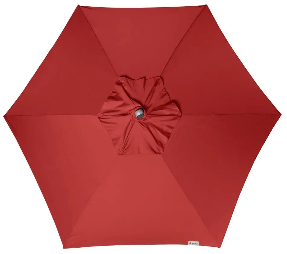 Doppler EXPERT 280 cm - slnečník s automatickým naklápaním kľukou červený (kód farby: 833), 100 % polyester