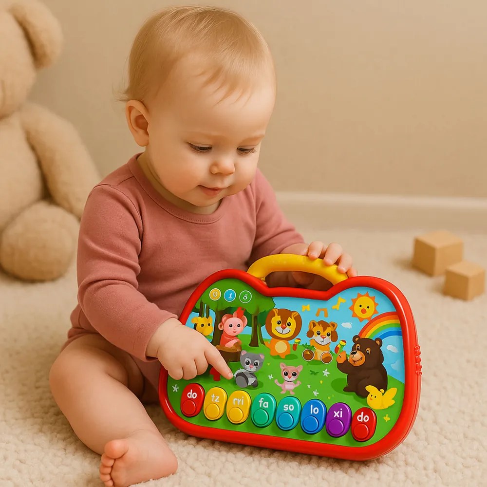 LEAN Toys Vzdelávacia interaktívna tabuľa Nástroje zvieracieho sveta Piano