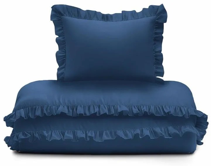 Detexpol Obliečky do postieľky 100x135 + 40x60 cm s volánikom - Mayamoo denim