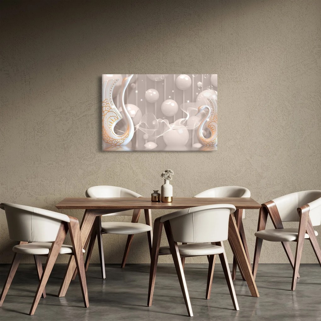 Obraz - Zakliate labute (90x60 cm)