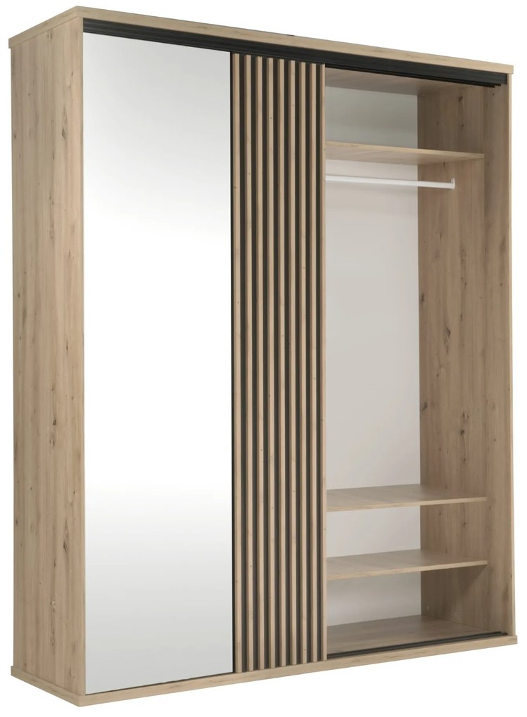 Šatníková skriňa Moderno so zrkadlom 179 cm dub Artisan