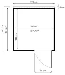 Drevený záhradný domček Cubo 2 svetlosivý 226x234 cm