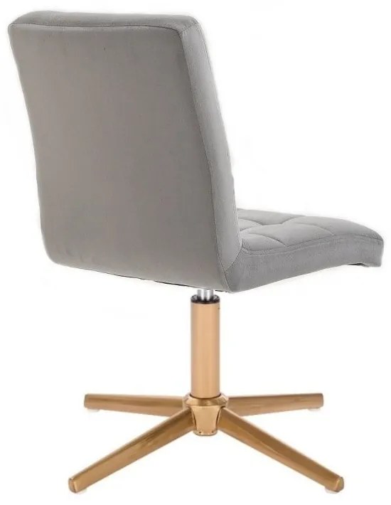 LuxuryForm DESIGN Stolička TOLEDO VELUR na zlatom kríži - svetlosivá
