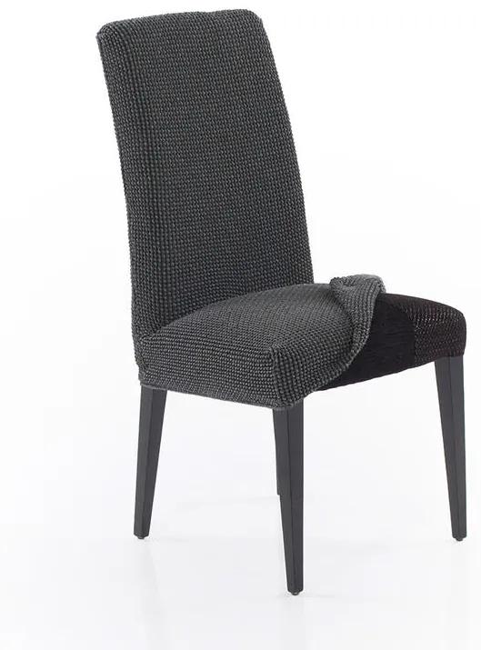 Super strečové poťahy NIAGARA antracitová stoličky s operadlom 2 ks (40 x 40 x 55 cm)
