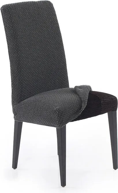 Super strečové poťahy NIAGARA antracitová stoličky s operadlom 2 ks (40 x 40 x 55 cm)