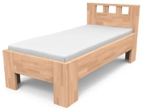 TEXPOL Jednolôžková posteľ z masívu LUCIA - 200 x 120 cm, Materiál: BUK morenie orech