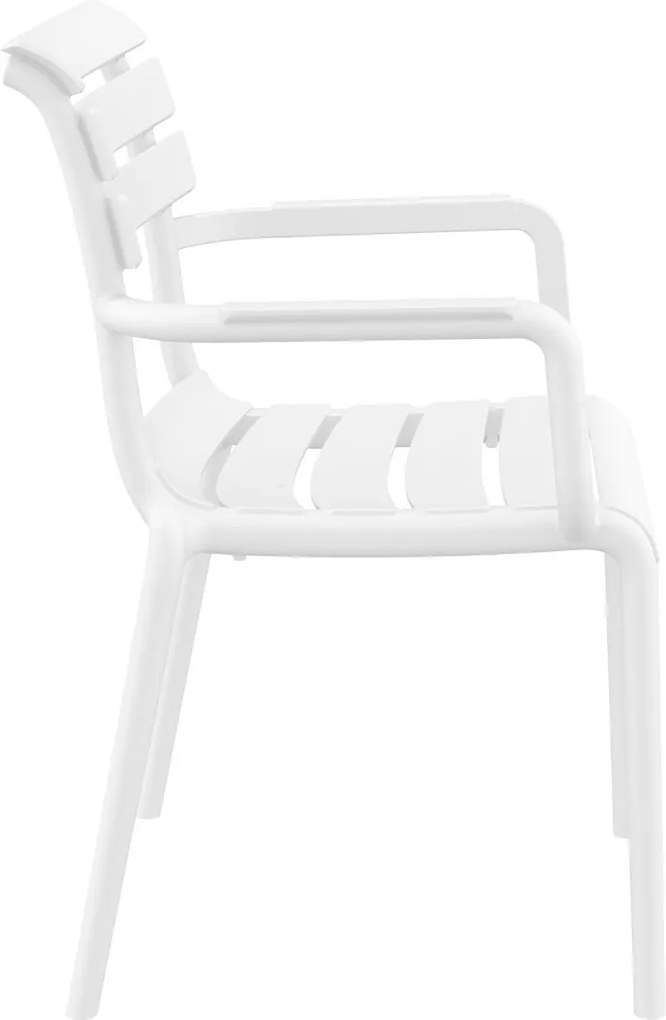 PARIS záhradná stolička s podrúčkami white