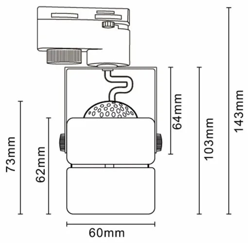 Bodové svietidlo v lištovom systéme VIENNA 3xGU10/10W/230V čierna