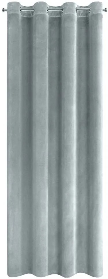 Luxusné sivé zamatové závesy na kruhy do spálne 140 x 250 cm