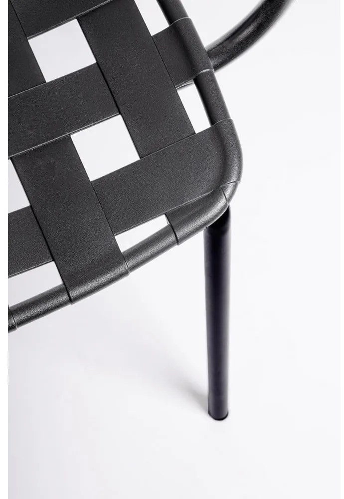 Čierne kovové záhradné stoličky v súprave 4 ks Clover – Bizzotto