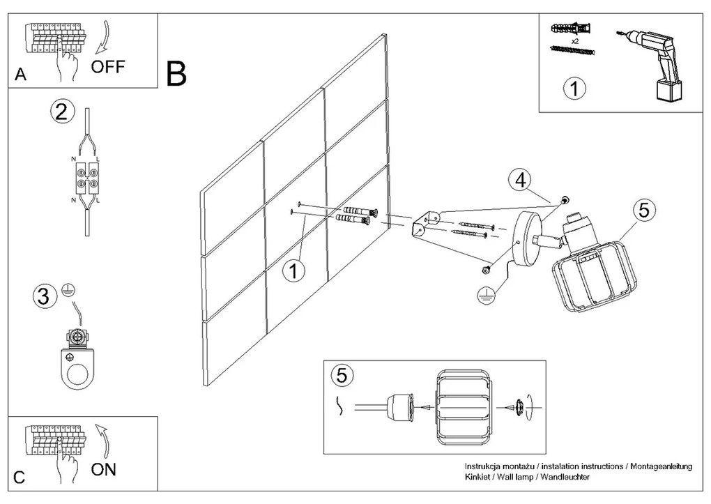 Bodové svietidlo Beluci, 1x biele drôtené tienidlo, (môžnosť polohovania)