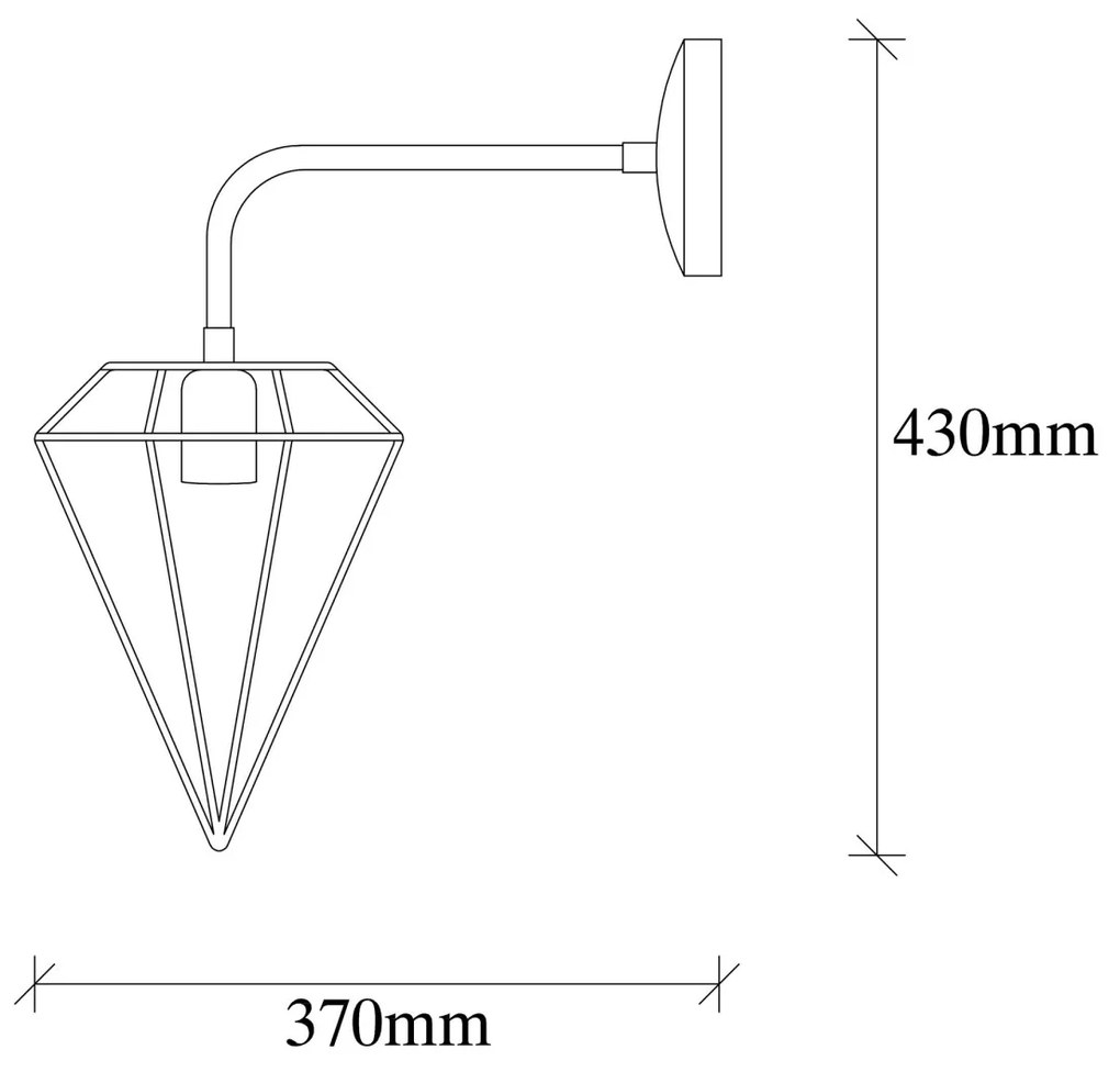 Nástenná lampa Elmas medená