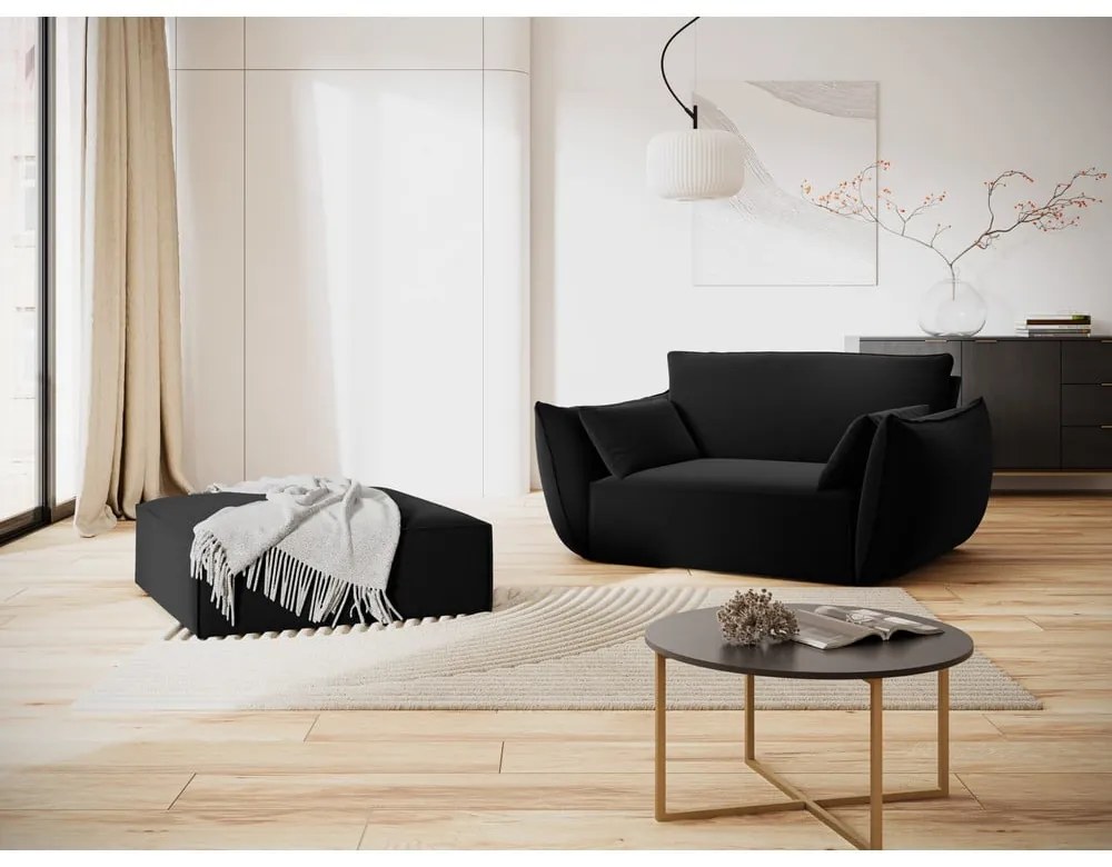 Čierne zamatové kreslo Vanda – Mazzini Sofas