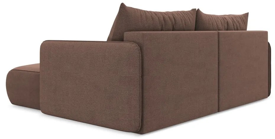 Ružová rozkladacia/s úložným priestorom rohová pohovka (pravý roh) Nanea – Makamii