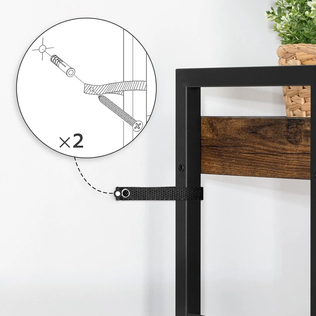 Knihovna Vasagle Selmon 60 cm hnědá/černá