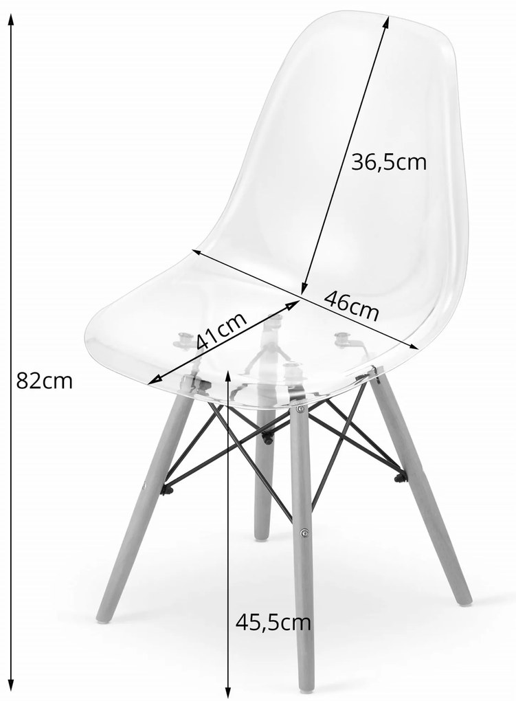 Transparentná stolička OSAKA