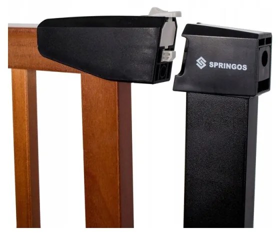 SPRINGOS Detská zábrana nastaviteľná 75-103 cm SPRINGOS BabyLock hnedá