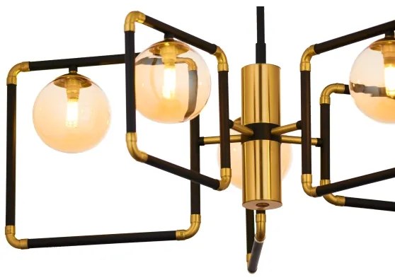 Jupiter 1984 - Luster na tyči IBRA 5xG9/10W/230V čierna/zlatá/béžová