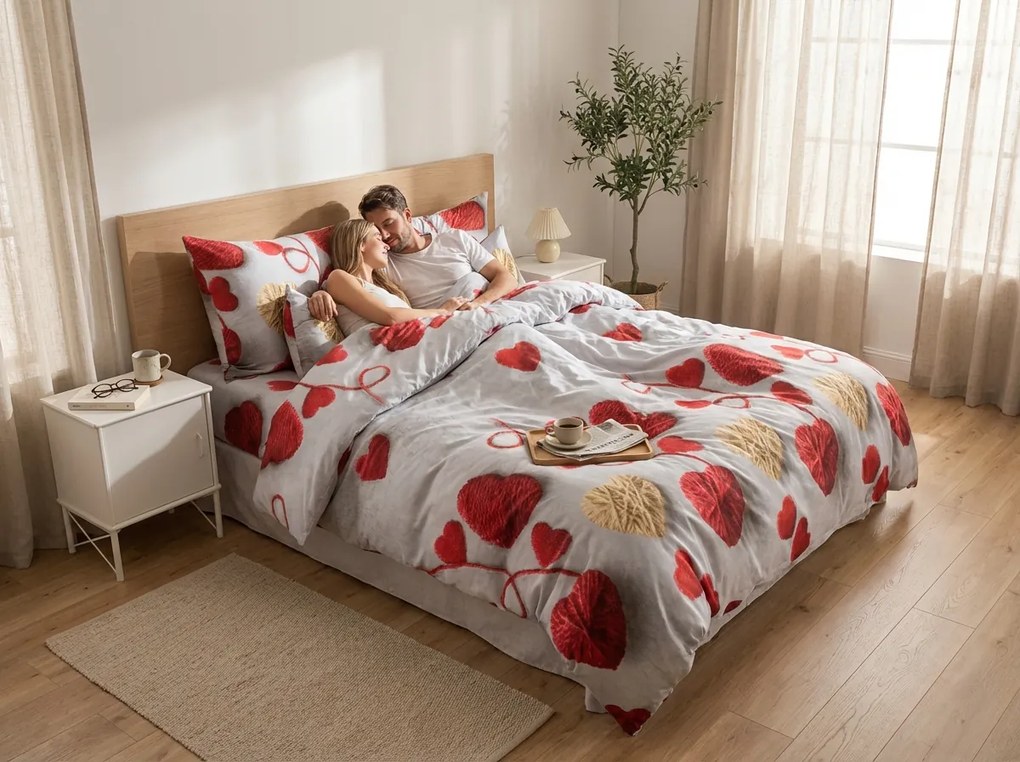 Obliečky z mikrovlákna VELHEART červené Rozmer obliečky: 2 ks 70 x 80 cm | 160 x 200 cm