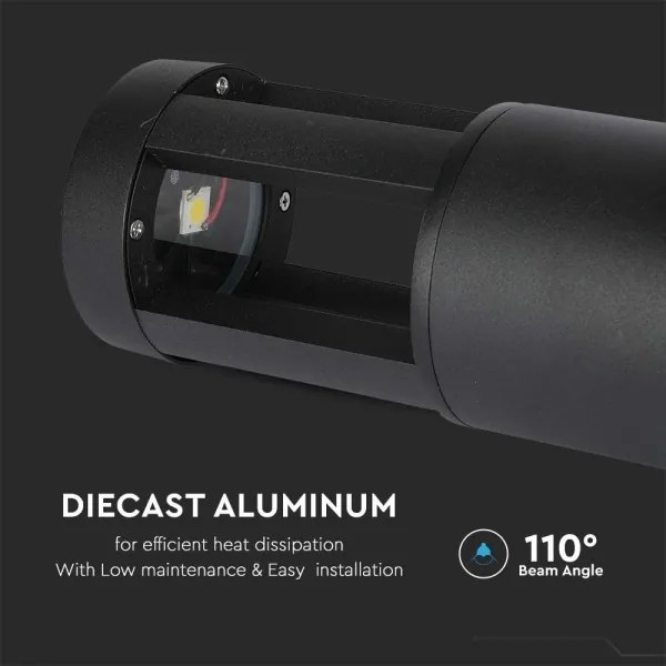 LED Vonkajšia lampa LED/10W/230V 25cm 3000K IP65 čierna