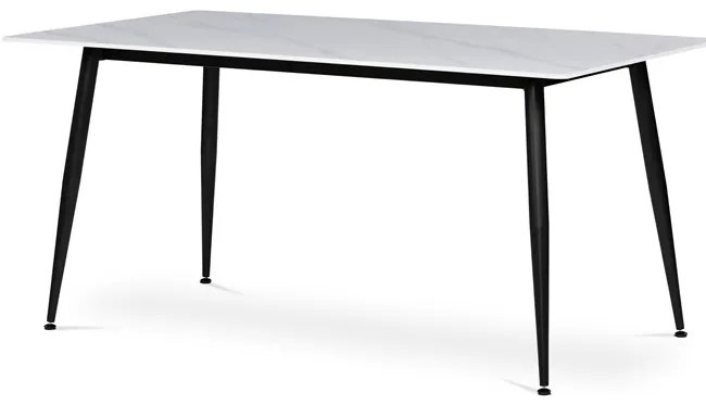 Autronic BONTEC Jedálenský stôl 160x90cm, spekaná keramika, mramor, HT-406M GREY Farba: Biela