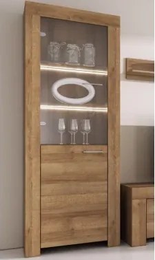 Vysoká vitrína Sky, dub riviera%
