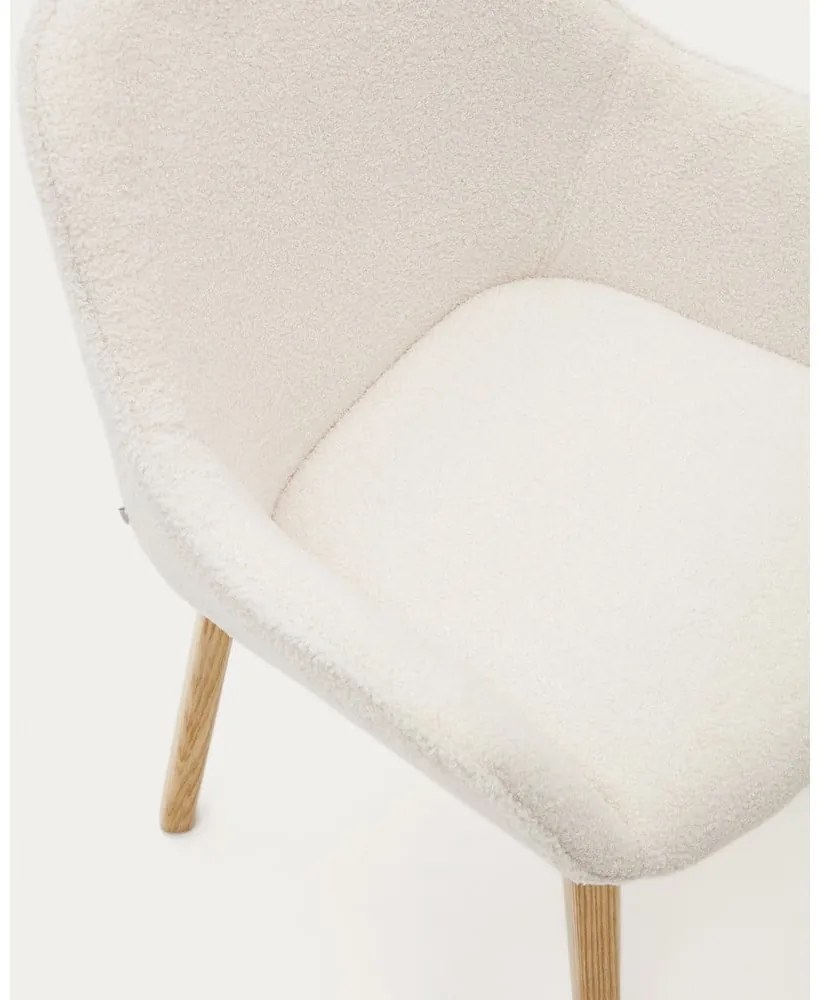 Biele čalúnené jedálenské kreslo Aleli – Kave Home