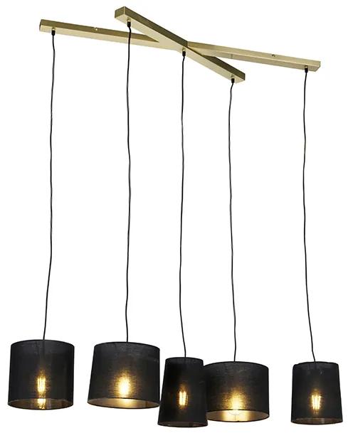 Rustikálna závesná lampa mosadz 5-svetlá - Hermina