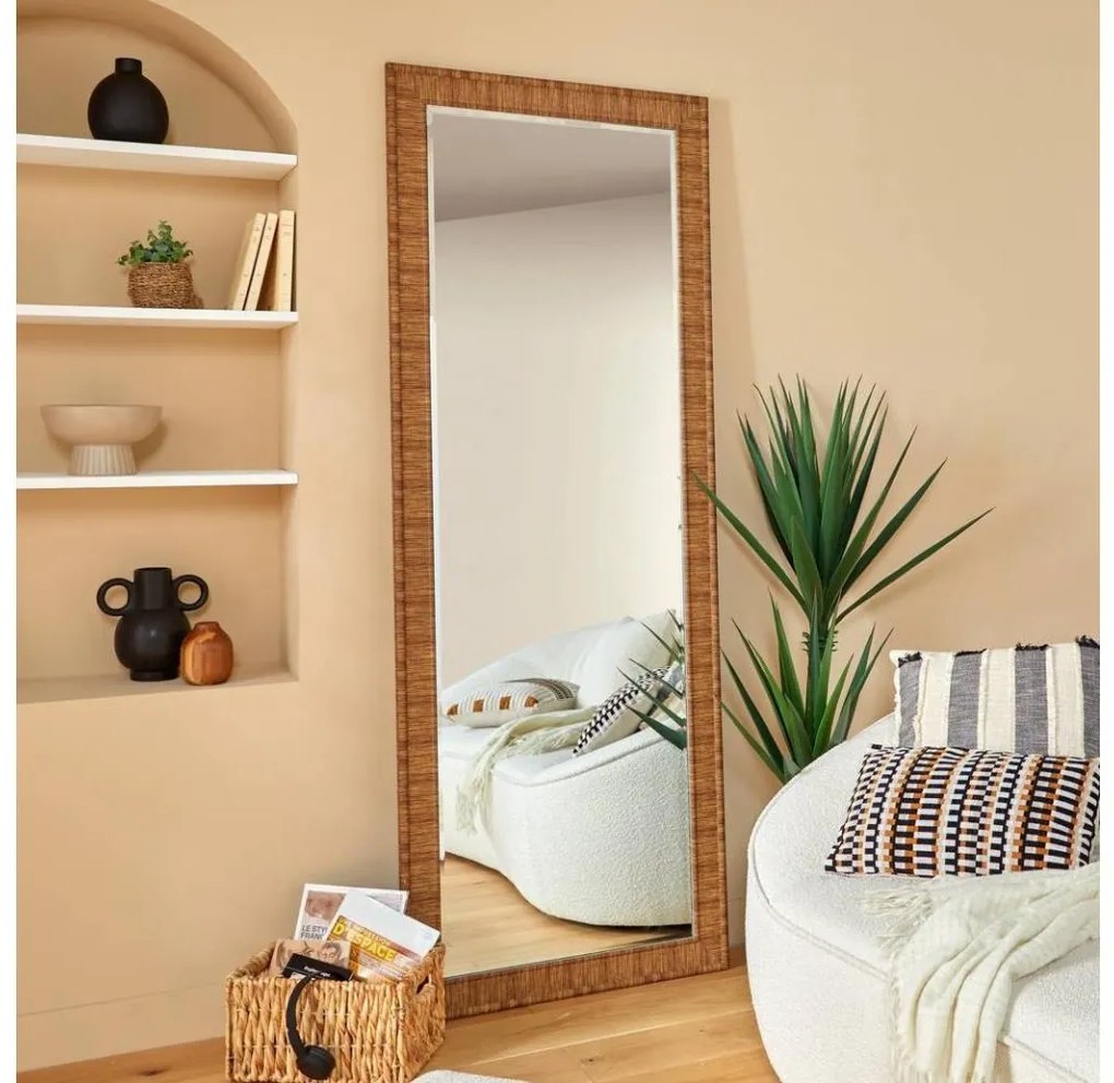 Atmosphera - Nástenné zrkadlo THEA 194,5x71,5 cm hnedé