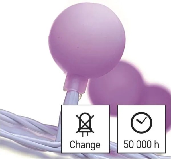 LED Vianočná vonkajšia reťaz 40xLED/9m IP44 ružová