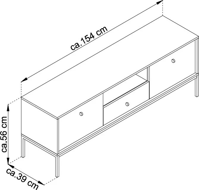 TV skrinka Mono, tmavo modrá