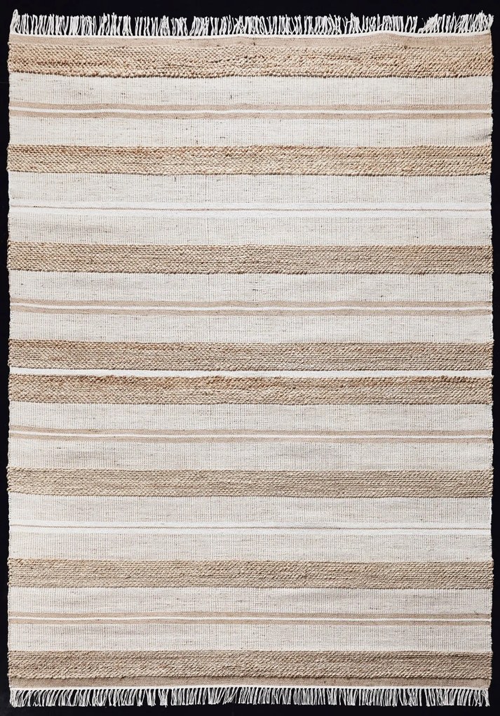 Diamond Carpets India, Ručne viazaný kusový koberec Praha HL 80 Natural Silver, 80x150, béžová, chodba / predsieň