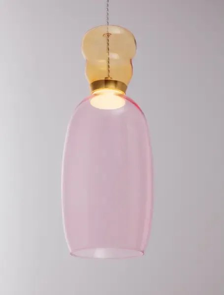 Dizajnový luster Pluma ružová
