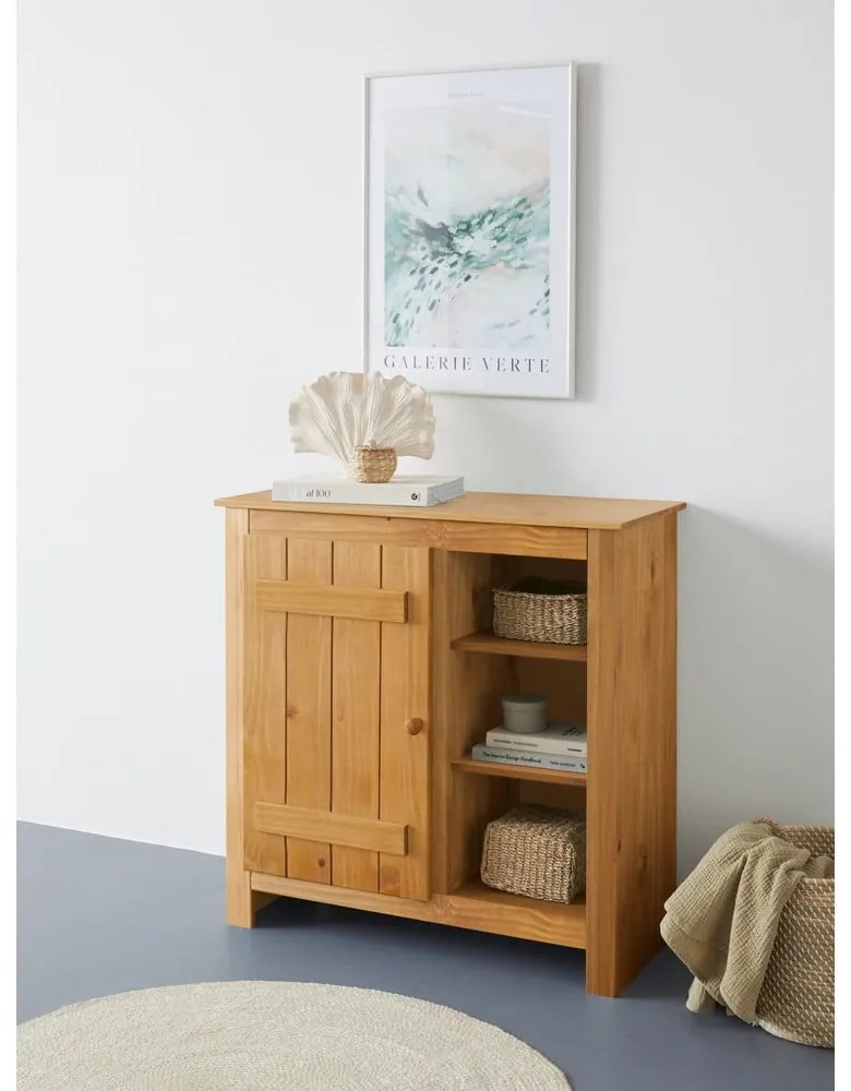 Skrinka z borovicového dreva v prírodnej farbe 90x90 cm Bertram – Støraa