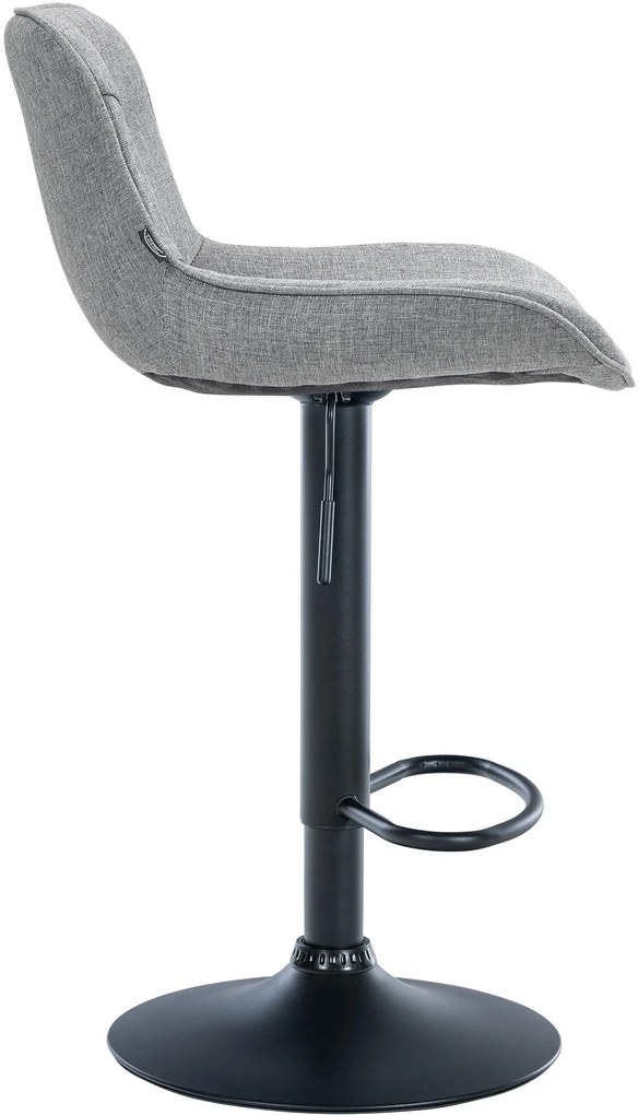 Design-Shop 2x Barová stolička Vonore - látka, čierny rám - Sivá