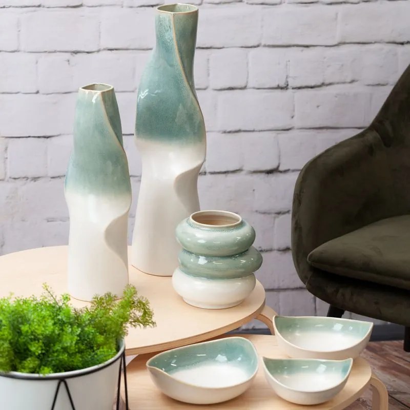 VÁZA LIANA 17X23 CM MENTOLOVÁ