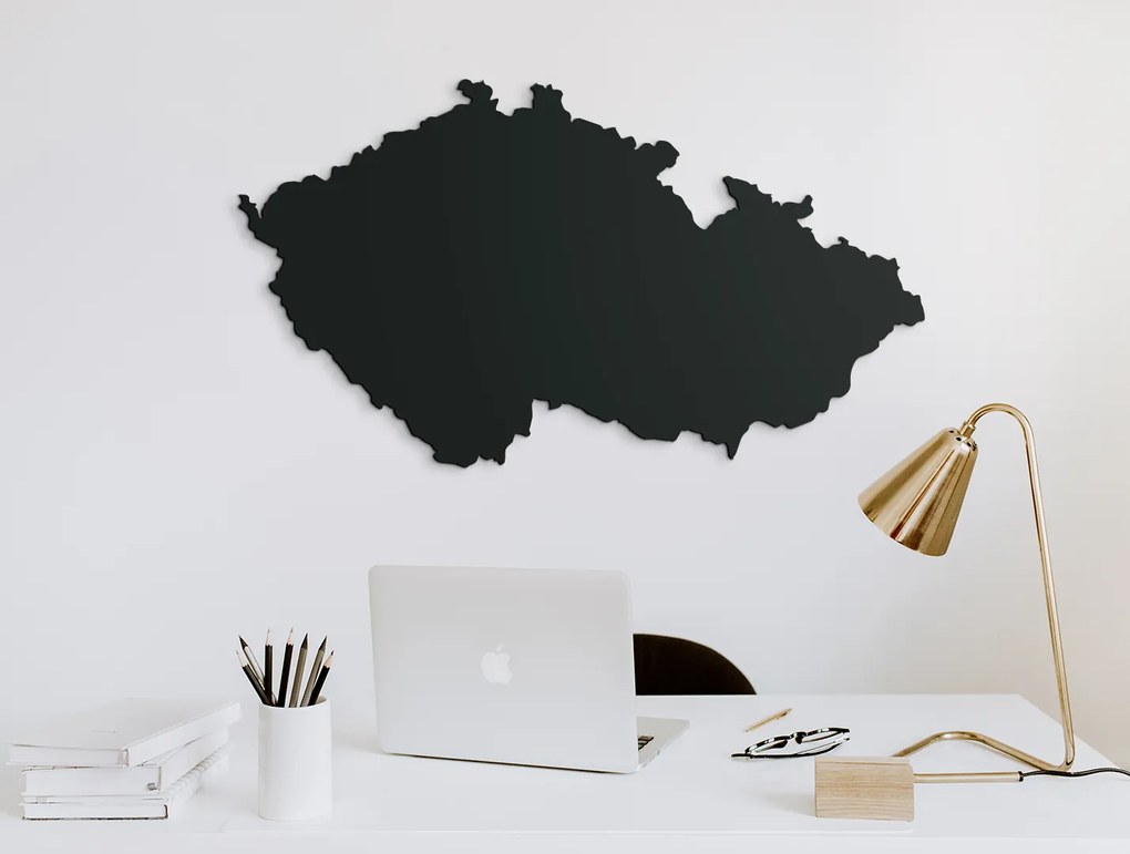 drevko Mapa ČR na stenu Rozmer obrazu: 37 x 65 cm, Farba dekorácie: Čierna