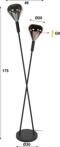 Stojaca lampa 77-19 Wings 2L Multicolour Glass - Komfort-nábytok