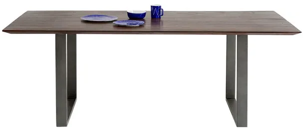 Symphony stôl akáciový tmavohnedý/ tmavá oceľ 160x80