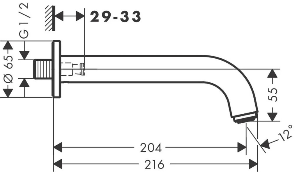 Hansgrohe Vernis Blend, vaňový výtok 204 mm, chrómová, HAN-71420000